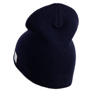 US Navy Retired Military Embroidered Heavyweight Classic Knit Short Beanie - Navy OSFM