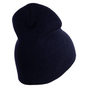 US Navy Retired Military Embroidered Heavyweight Classic Knit Short Beanie - Navy OSFM