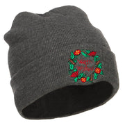 Warm Wishes Embroidered Long Beanie