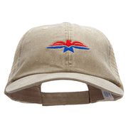 Red Eagle And Blue Embroidered Washed Trucker Cap