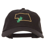 Nebraska Goldenrod with Map Embroidered Unstructured Washed Cap