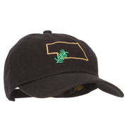 Nebraska Goldenrod with Map Embroidered Unstructured Washed Cap