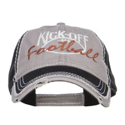 Kick Off Football Embroidered Frayed Bill Cap