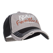 Kick Off Football Embroidered Frayed Bill Cap