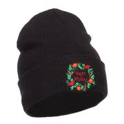 Warm Wishes Embroidered Long Beanie