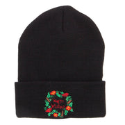 Warm Wishes Embroidered Long Beanie