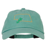 Nebraska Goldenrod with Map Embroidered Unstructured Washed Cap