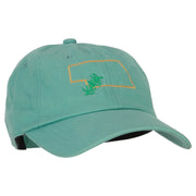 Nebraska Goldenrod with Map Embroidered Unstructured Washed Cap