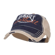 Kick Off Football Embroidered Frayed Bill Cap