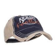 Kick Off Football Embroidered Frayed Bill Cap