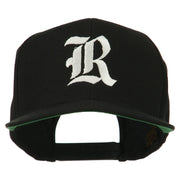 Old English R Embroidered Flat Bill Cap