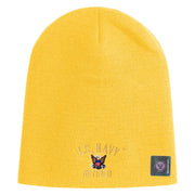US Navy Retired Military Embroidered Heavyweight Classic Knit Short Beanie - Gold OSFM