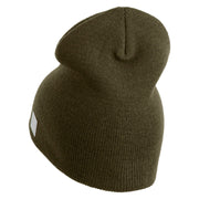 US Navy Retired Military Embroidered Heavyweight Classic Knit Short Beanie - Olive OSFM