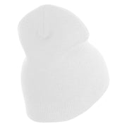 US Navy Retired Military Embroidered Heavyweight Classic Knit Short Beanie - White OSFM