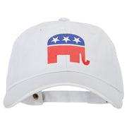 Republican Elephant Symbol Heat Transfer Unstructured Cotton Twill Washed Cap