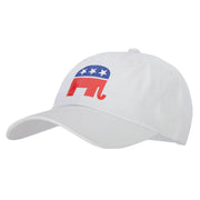 Republican Elephant Symbol Heat Transfer Unstructured Cotton Twill Washed Cap