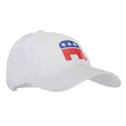 Republican Elephant Symbol Heat Transfer Unstructured Cotton Twill Washed Cap