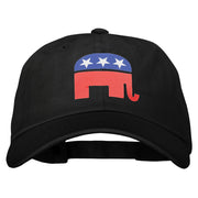 Republican Elephant Symbol Heat Transfer Unstructured Cotton Twill Washed Cap