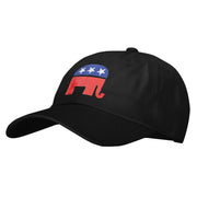 Republican Elephant Symbol Heat Transfer Unstructured Cotton Twill Washed Cap