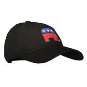 Republican Elephant Symbol Heat Transfer Unstructured Cotton Twill Washed Cap