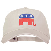 Republican Elephant Symbol Heat Transfer Unstructured Cotton Twill Washed Cap