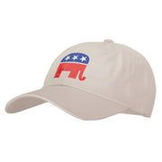 Republican Elephant Symbol Heat Transfer Unstructured Cotton Twill Washed Cap