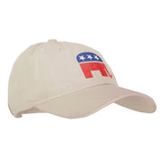 Republican Elephant Symbol Heat Transfer Unstructured Cotton Twill Washed Cap