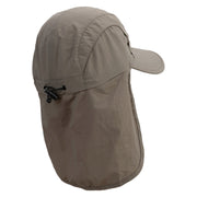 Walking The Dog Embroidered Men's UV 50+ Drawstring Flap Cap - Olive OSFM