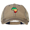 Rasta Africa Map Embroidered Low Profile Cotton Mesh Cap