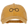 Perfect Round Eyeglasses Embroidered Unstructured Cotton Cap