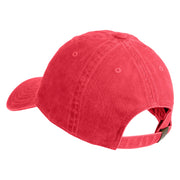 Retired Flight Engineer Embroidered Washed Solid Pigment Dyed Cotton Twill Brass Buckle Cap - Red OSFM