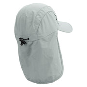Walking The Dog Embroidered Men's UV 50+ Drawstring Flap Cap - Grey OSFM