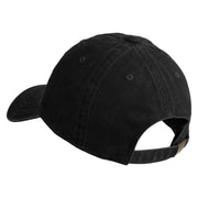 Retired Flight Engineer Embroidered Washed Solid Pigment Dyed Cotton Twill Brass Buckle Cap - Black OSFM