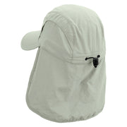 Walking The Dog Embroidered Men's UV 50+ Drawstring Flap Cap - Khaki OSFM
