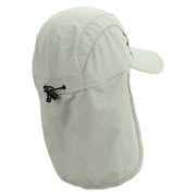 Walking The Dog Embroidered Men's UV 50+ Drawstring Flap Cap - Khaki OSFM