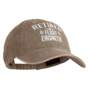 Retired Flight Engineer Embroidered Washed Solid Pigment Dyed Cotton Twill Brass Buckle Cap - Khaki OSFM