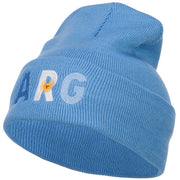 Argentina ARG Flag Embroidered Long Beanie