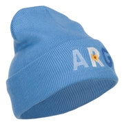 Argentina ARG Flag Embroidered Long Beanie