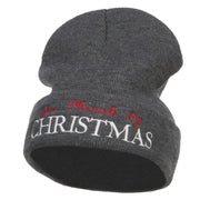 Miracle of Christmas Embroidered Long Beanie