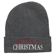 Miracle of Christmas Embroidered Long Beanie