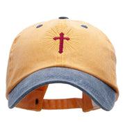 Religious Cross Embroidered Cotton Wash Cap