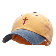 Religious Cross Embroidered Cotton Wash Cap