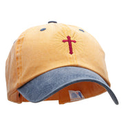 Religious Cross Embroidered Cotton Wash Cap