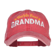 World's Best Grandma Embroidered Washed Cap