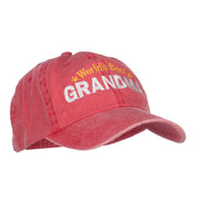 World's Best Grandma Embroidered Washed Cap