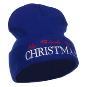 Miracle of Christmas Embroidered Long Beanie