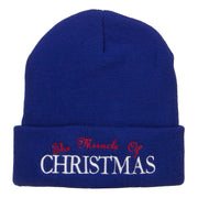 Miracle of Christmas Embroidered Long Beanie