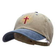 Religious Cross Embroidered Cotton Wash Cap