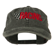 Racing Checkered Flag Embroidered Cap