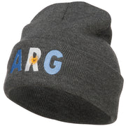 Argentina ARG Flag Embroidered Long Beanie